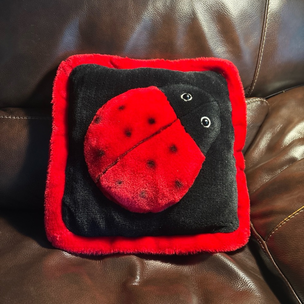 Charming Ladybug Pillow - Red and Black